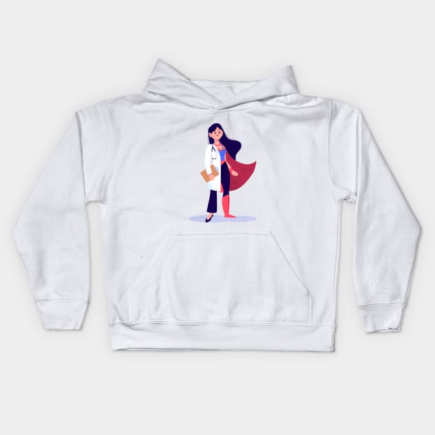 NURSE & DOCTOR SUPERHERO Kids Hoodie by SocialDesign